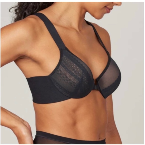 Spanx Bra-llelujah Illusion-Lace Full Coverage Front Clasp Closure Bra New Black - Picture 15 of 16